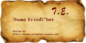 Thoma Erzsébet névjegykártya